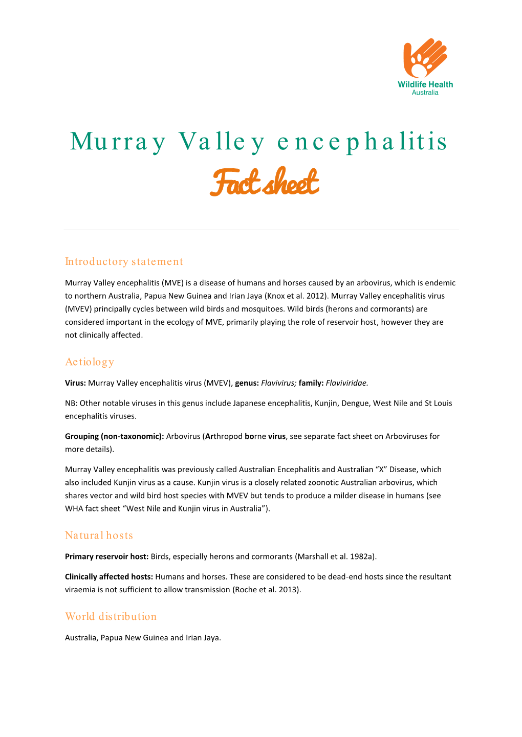 Murray Valley Encephalitis Apr 2016