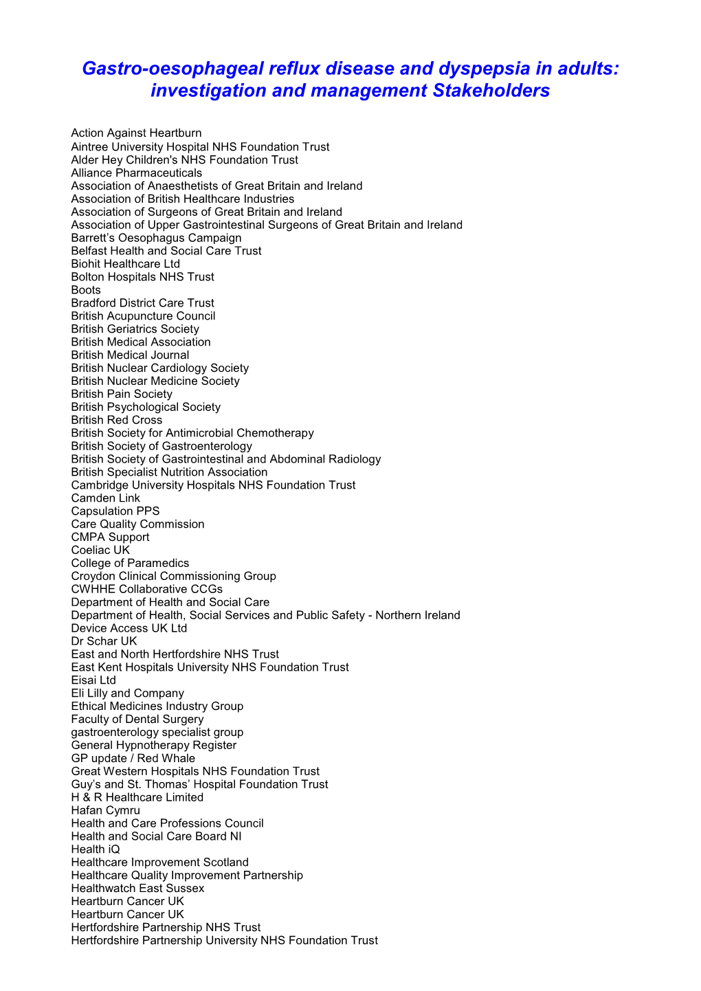 Stakeholder List PDF 141 KB