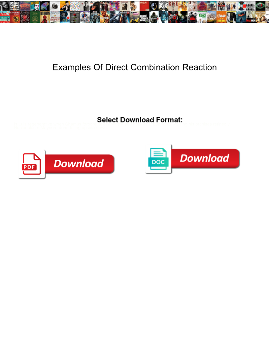 Examples of Direct Combination Reaction