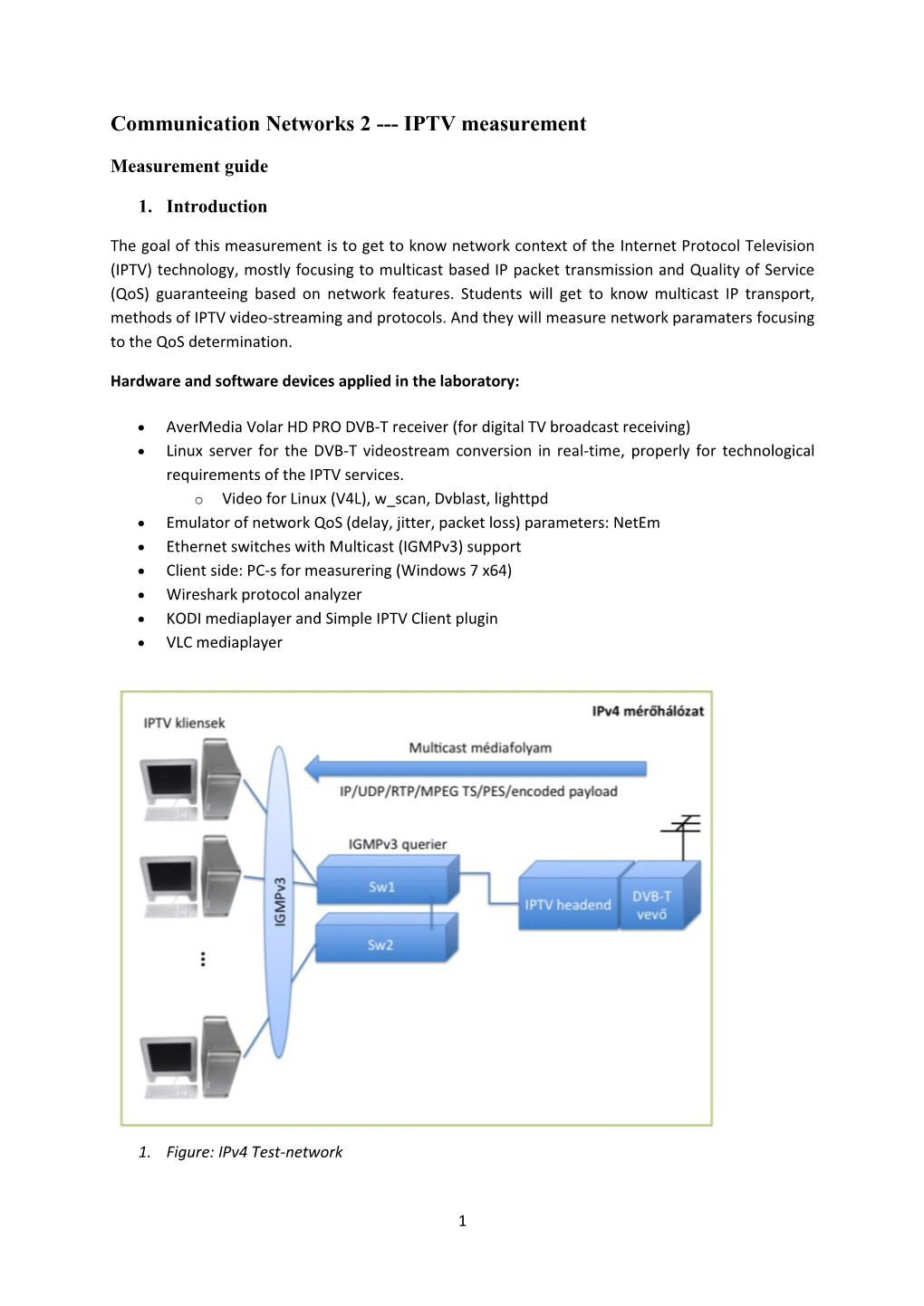 Communication Networks 2 --- IPTV Measurement