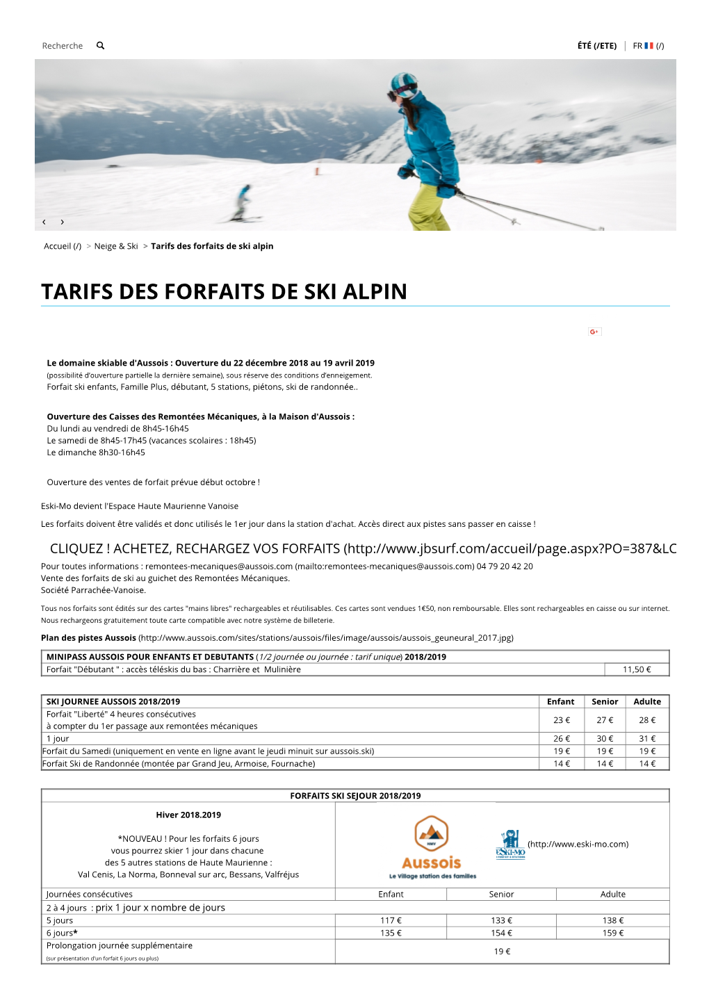 Tarifs Des Forfaits De Ski Alpin