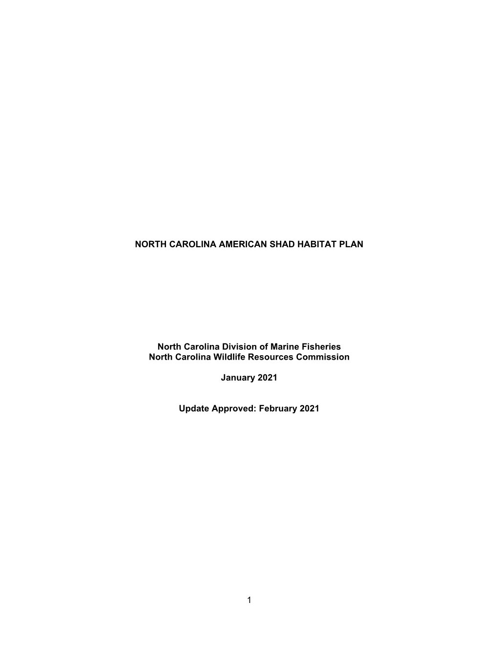 North Carolina American Shad Habitat Plan