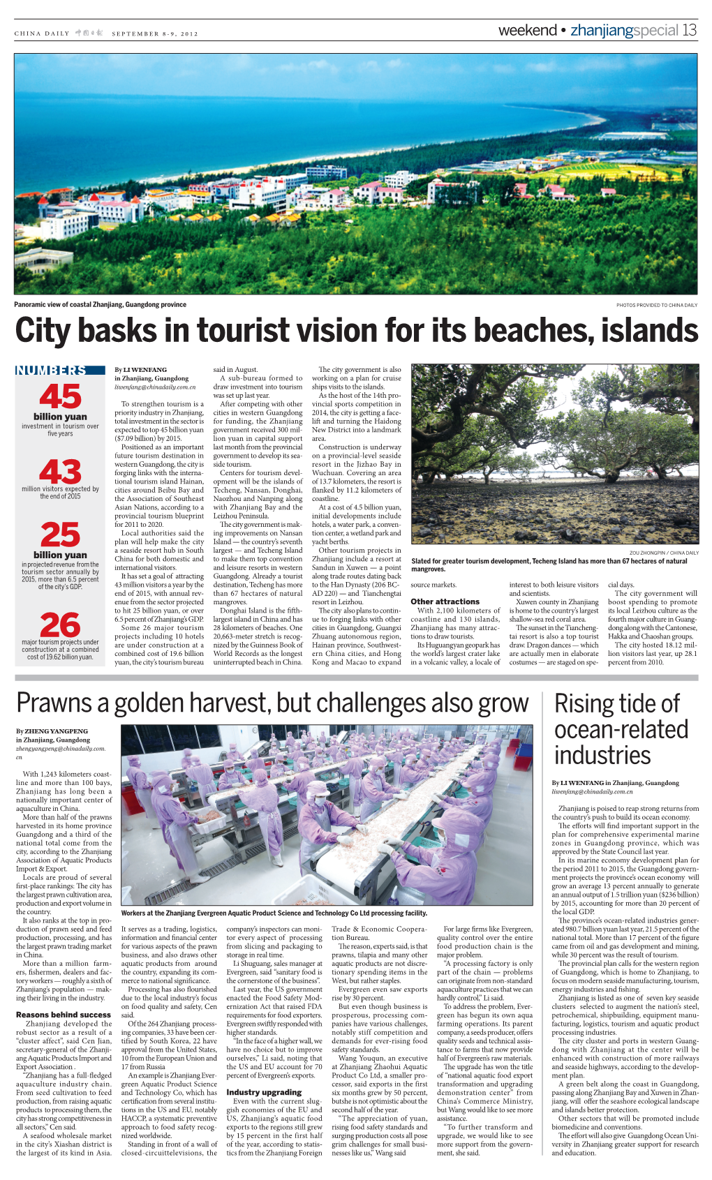 City Basks in Tourist Vision for Its Beaches, Islands