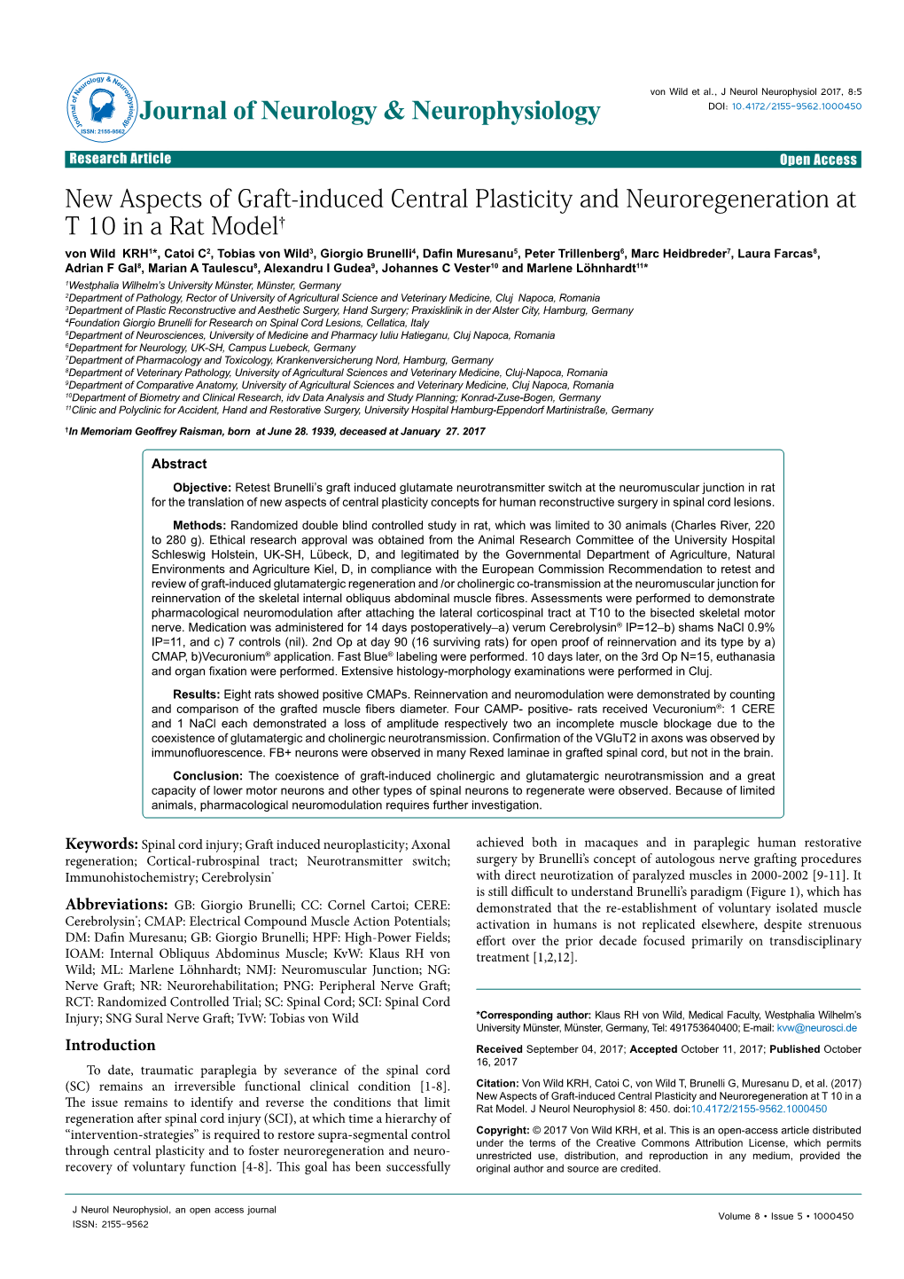 New Aspects of Graft-Induced Central Plasticity and Neuroregeneration At