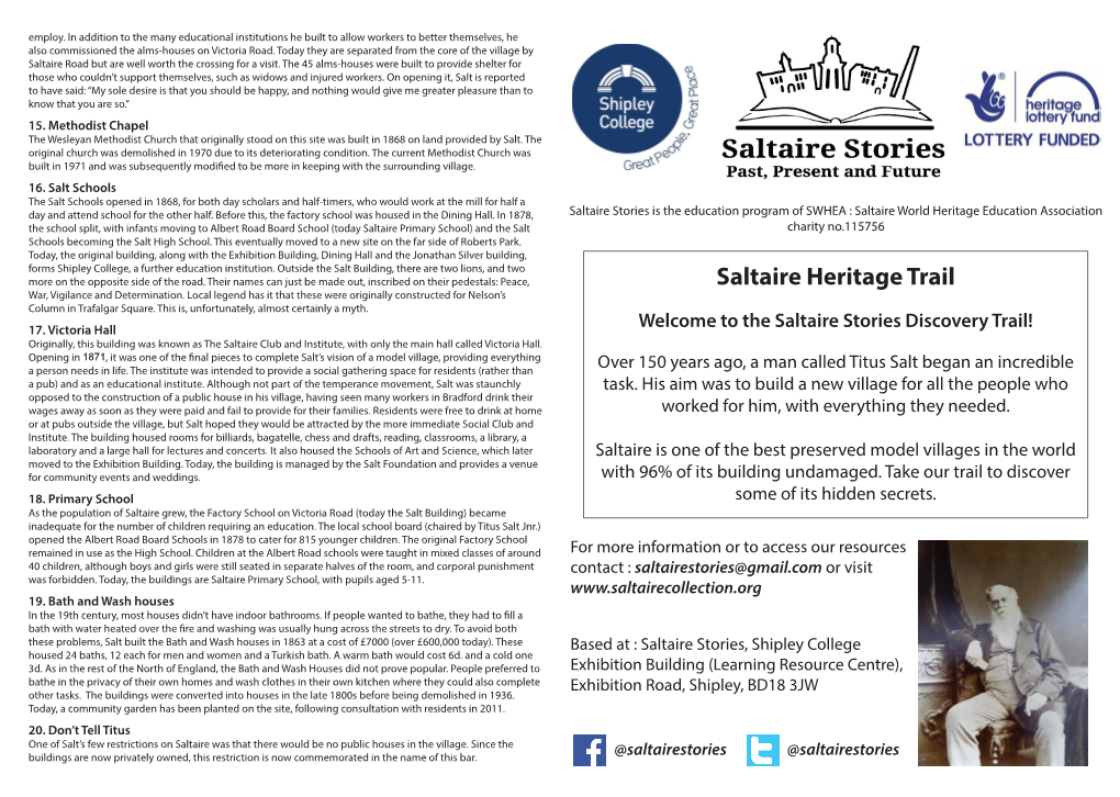 Saltaire Heritage Trail War, Vigilance and Determination