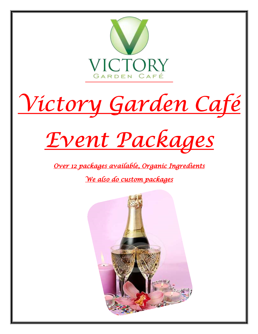 Victory Garden Café Event Packages