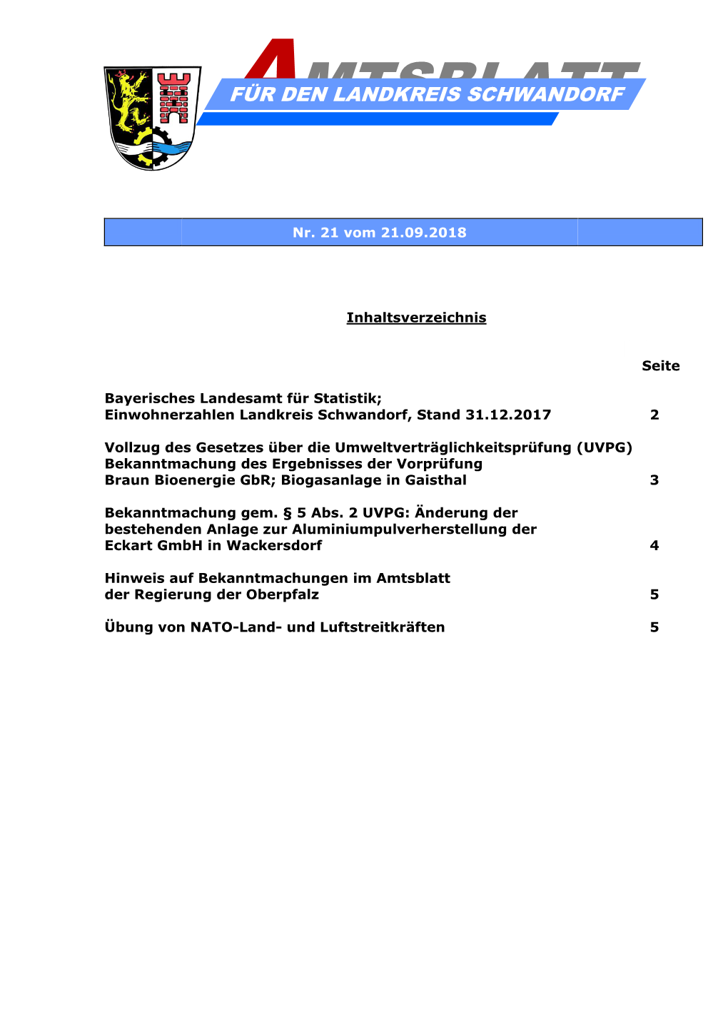 Amtsblatt Der Regierung Der Oberpfalz 5