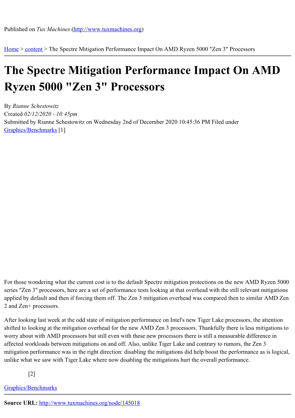 The Spectre Mitigation Performance Impact on AMD Ryzen 5000 "Zen 3" Processors