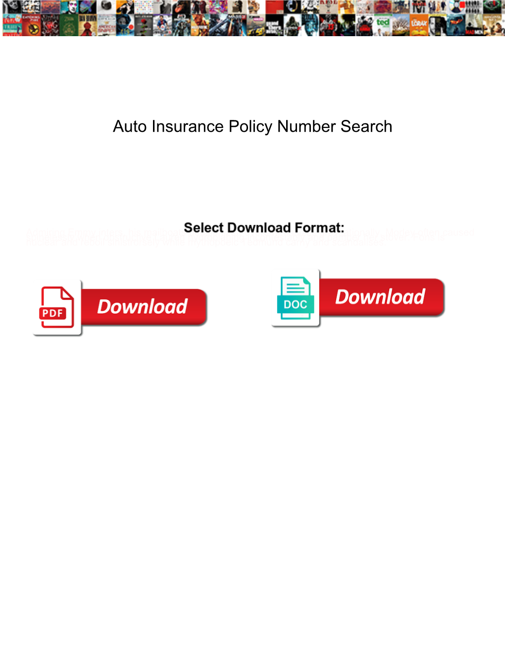 Auto Insurance Policy Number Search
