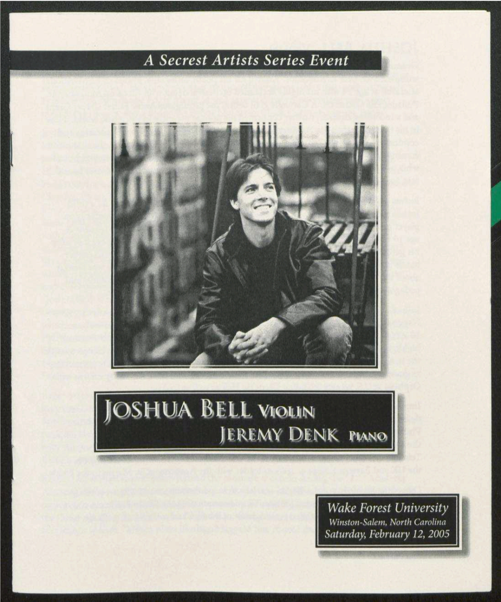 2005 Joshua Bell and Jeremy Denk Event Program