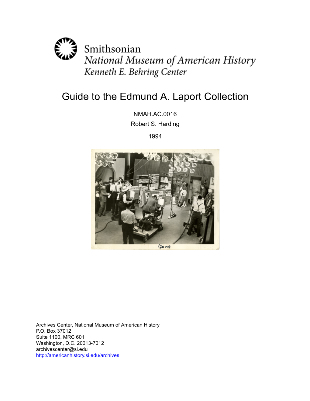 Guide to the Edmund A. Laport Collection