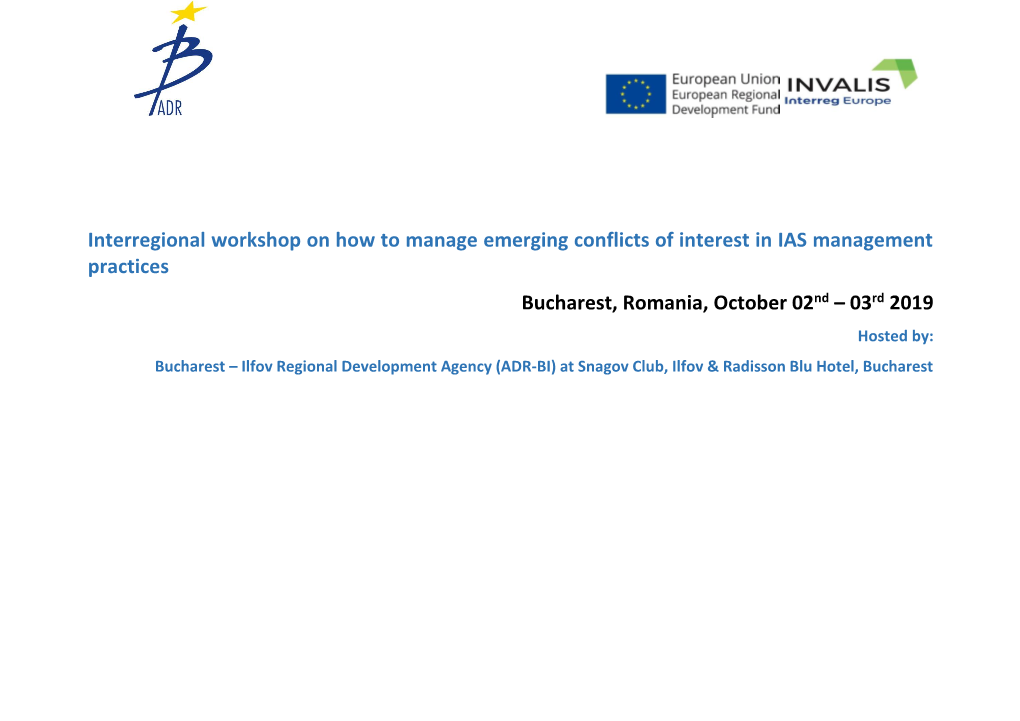 Interregional Workshop on How to Manage Emerging Conflicts Of