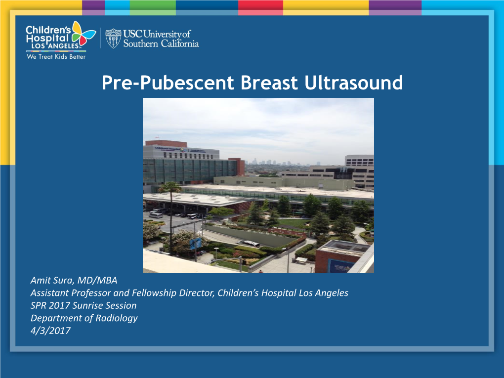 Pre-Pubescent Breast Ultrasound