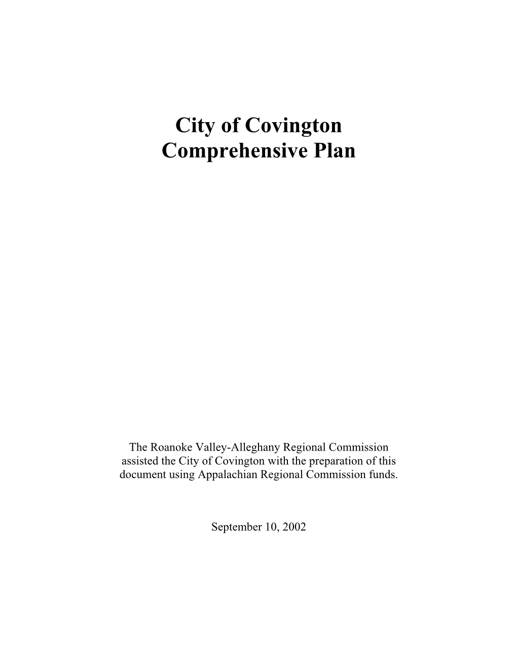 City of Covington Comprehensive Plan