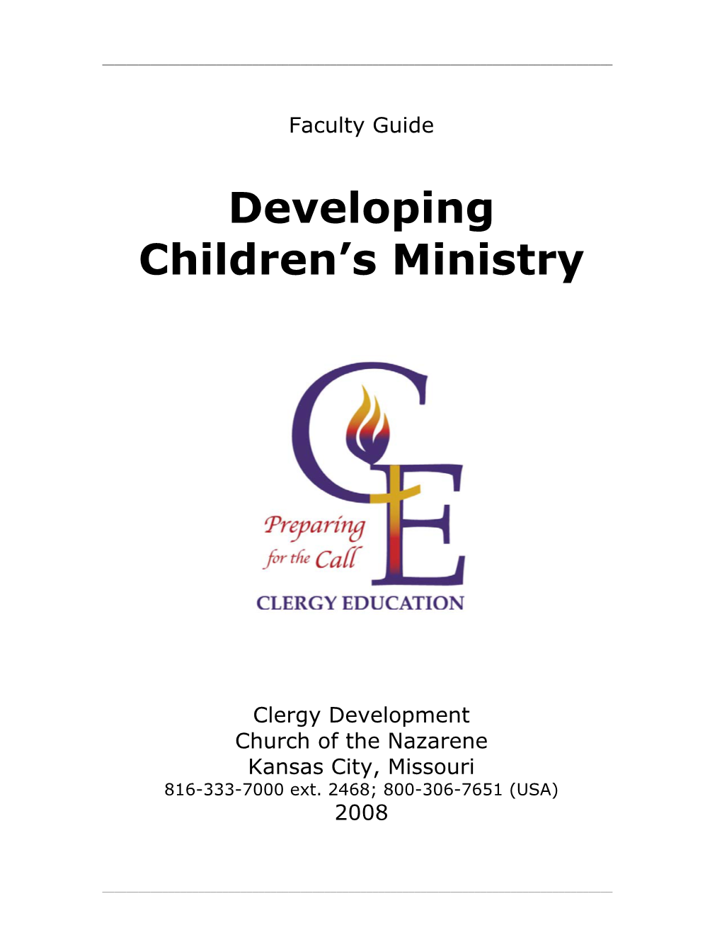 Developing Children's Ministry