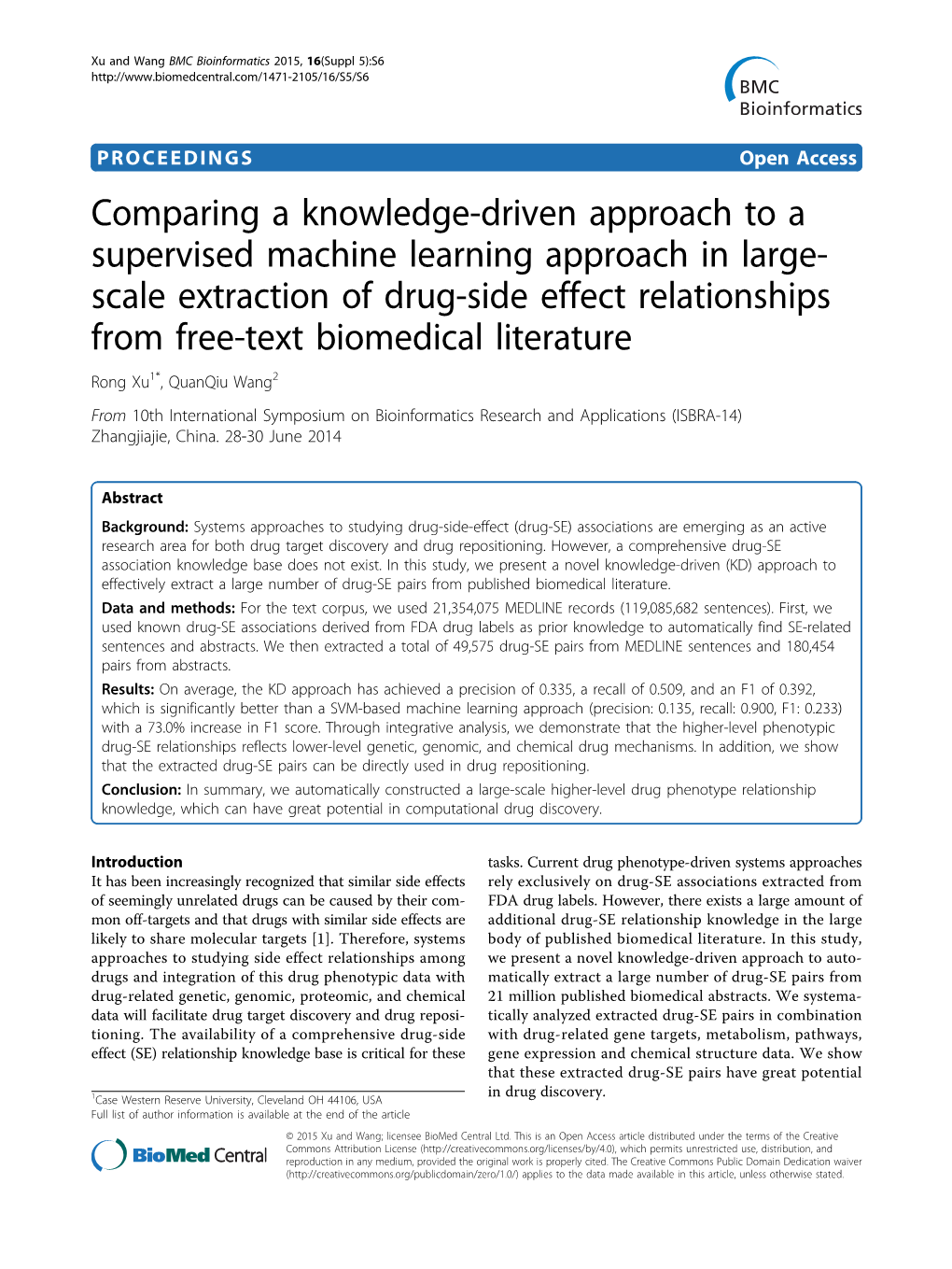 Comparing a Knowledge-Driven Approach to A