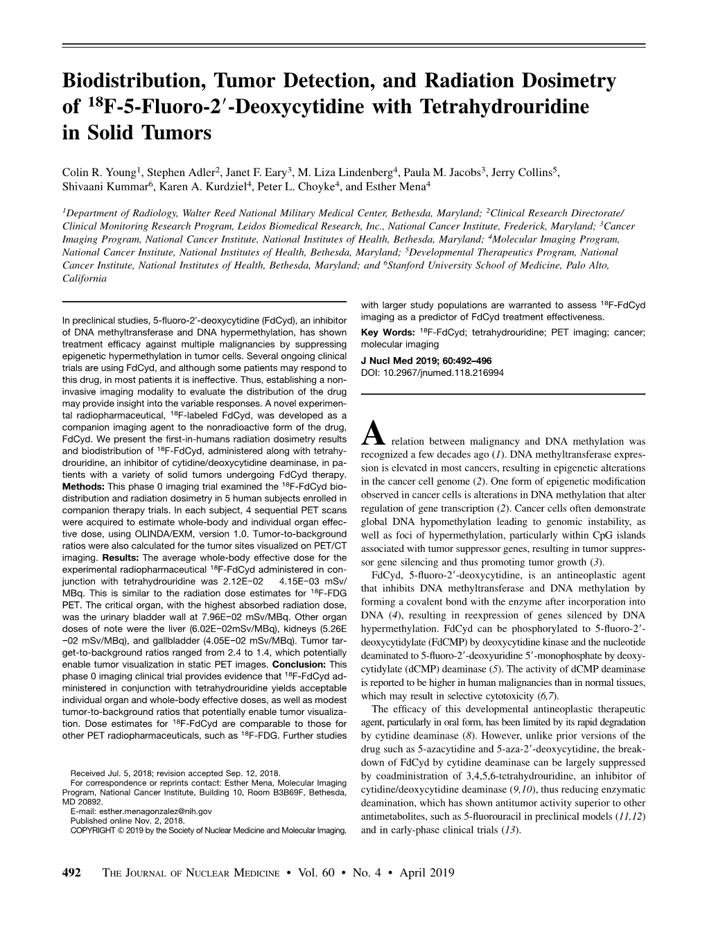 Deoxycytidine with Tetrahydrouridine in Solid Tumors