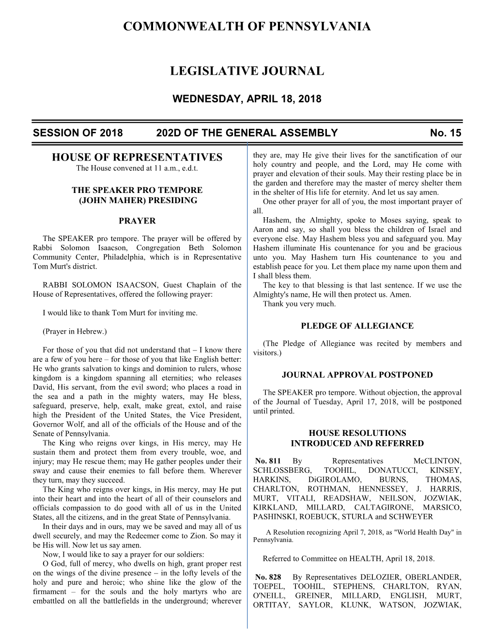 Commonwealth of Pennsylvania Legislative