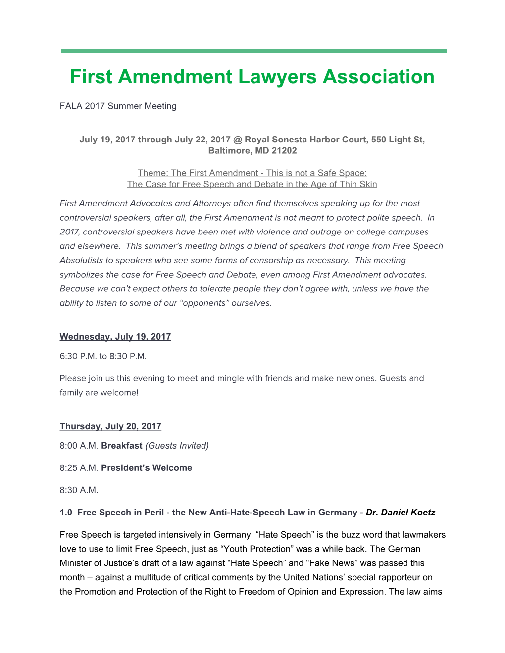 First Amendment Lawyers Association