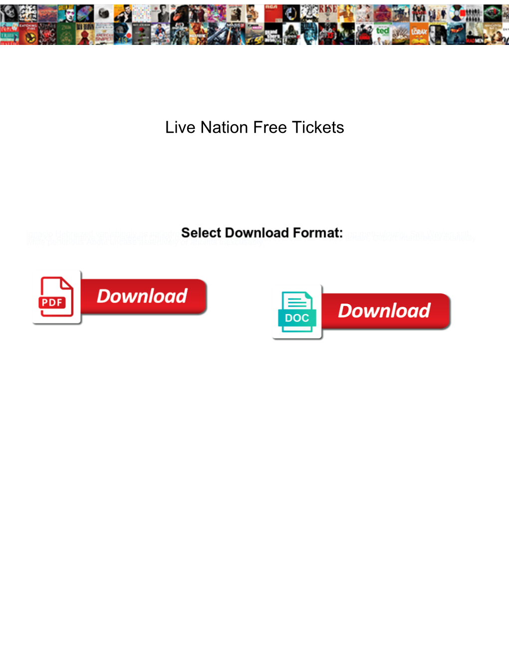 Live Nation Free Tickets Vegas