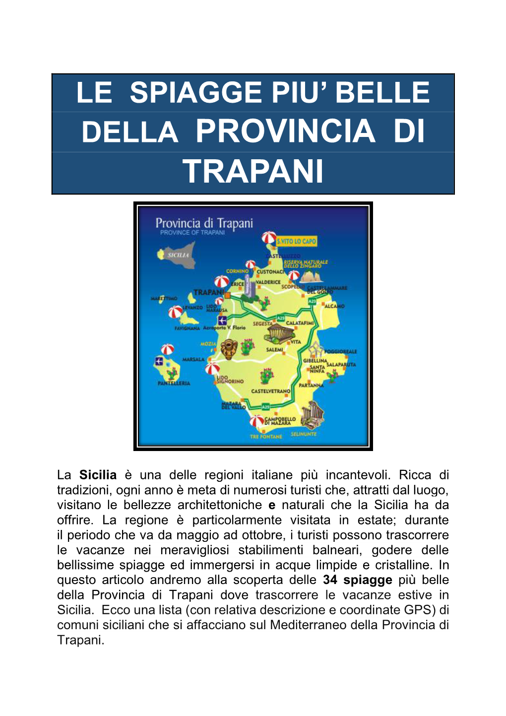 Le Spiagge Piu Belle Della Provincia Di Trapani