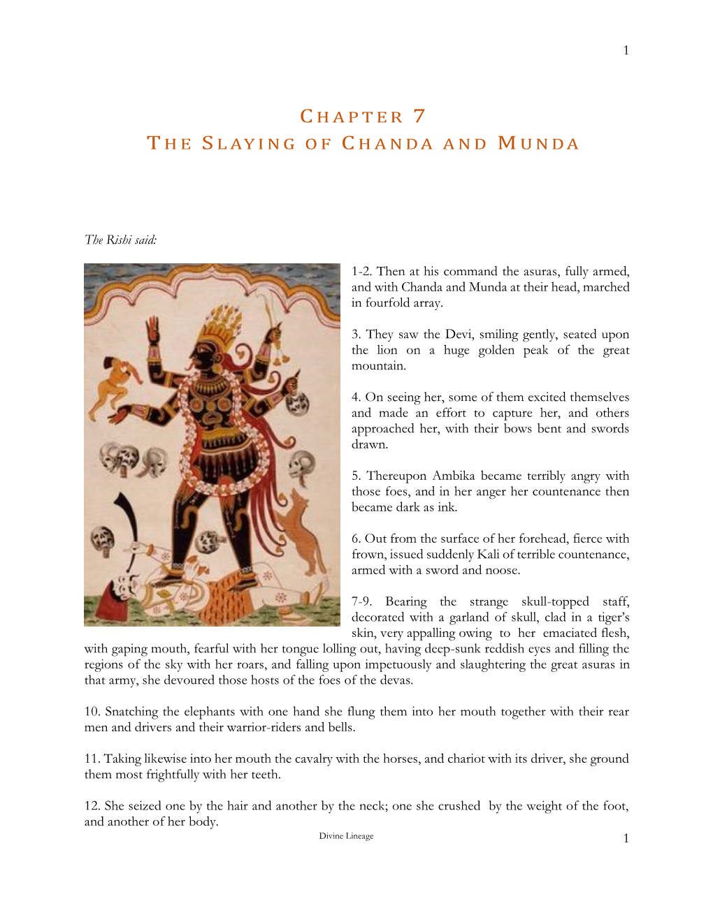 Chapter 7 Th E Slaying of Chanda and Munda