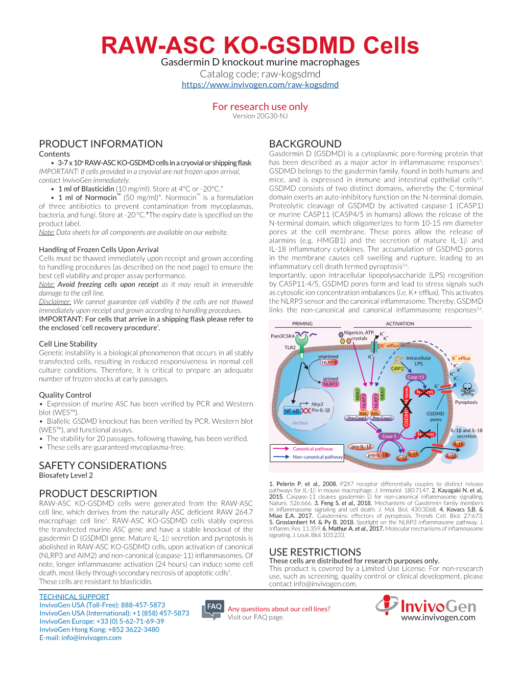 RAW-ASC-KO-GSDMD Cells | Data Sheet | Invivogen