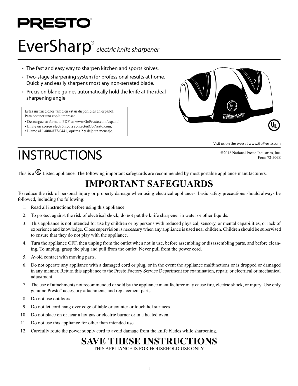 Eversharp Electric Knife Sharpener