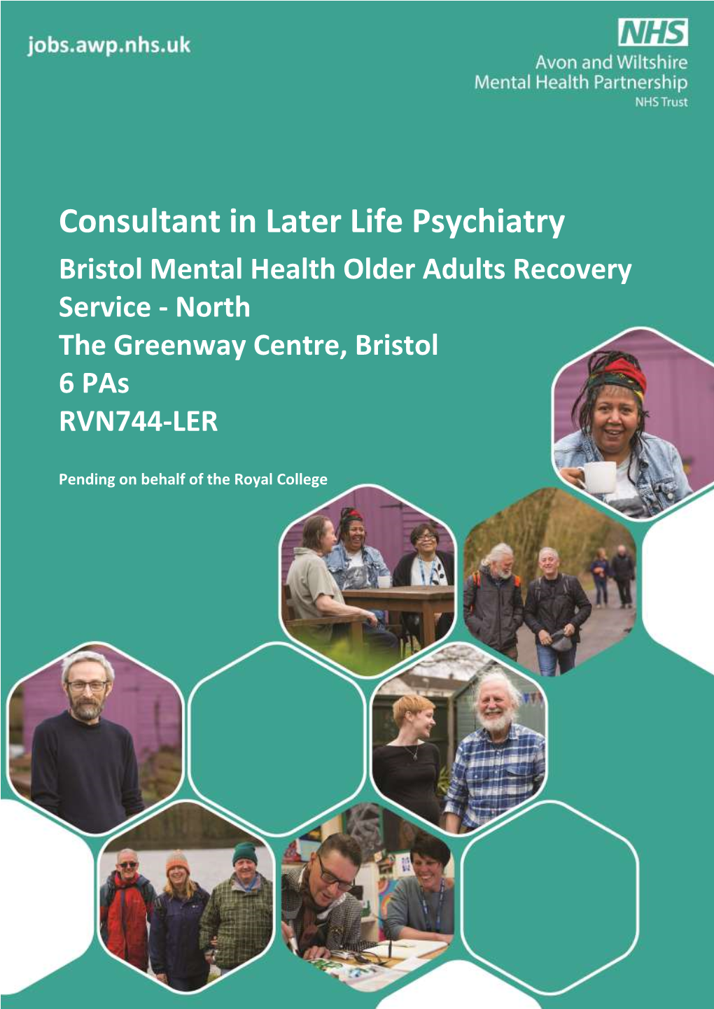 Consultant in Later Life Psychiatry Bristol Mental Health Older Adults Recovery Service - North the Greenway Centre, Bristol 6 Pas RVN744-LER