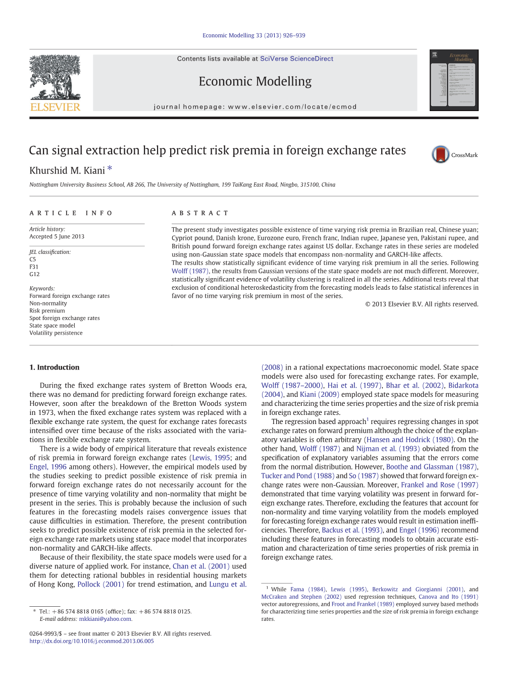 Can Signal Extraction Help Predict Risk Premia in Foreign Exchange Rates