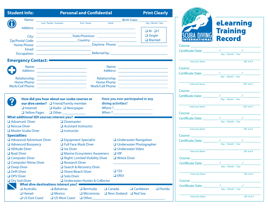 Elearning Training Record