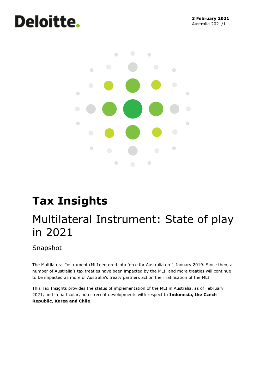 Tax Insights Multilateral Instrument: State of Play in 2021