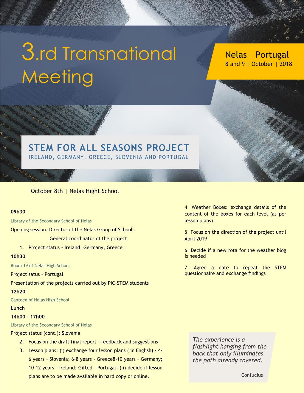 3.Rd Transnational Meeting Day 8 | Viseu | Departure from ESN at 5:30 P.M