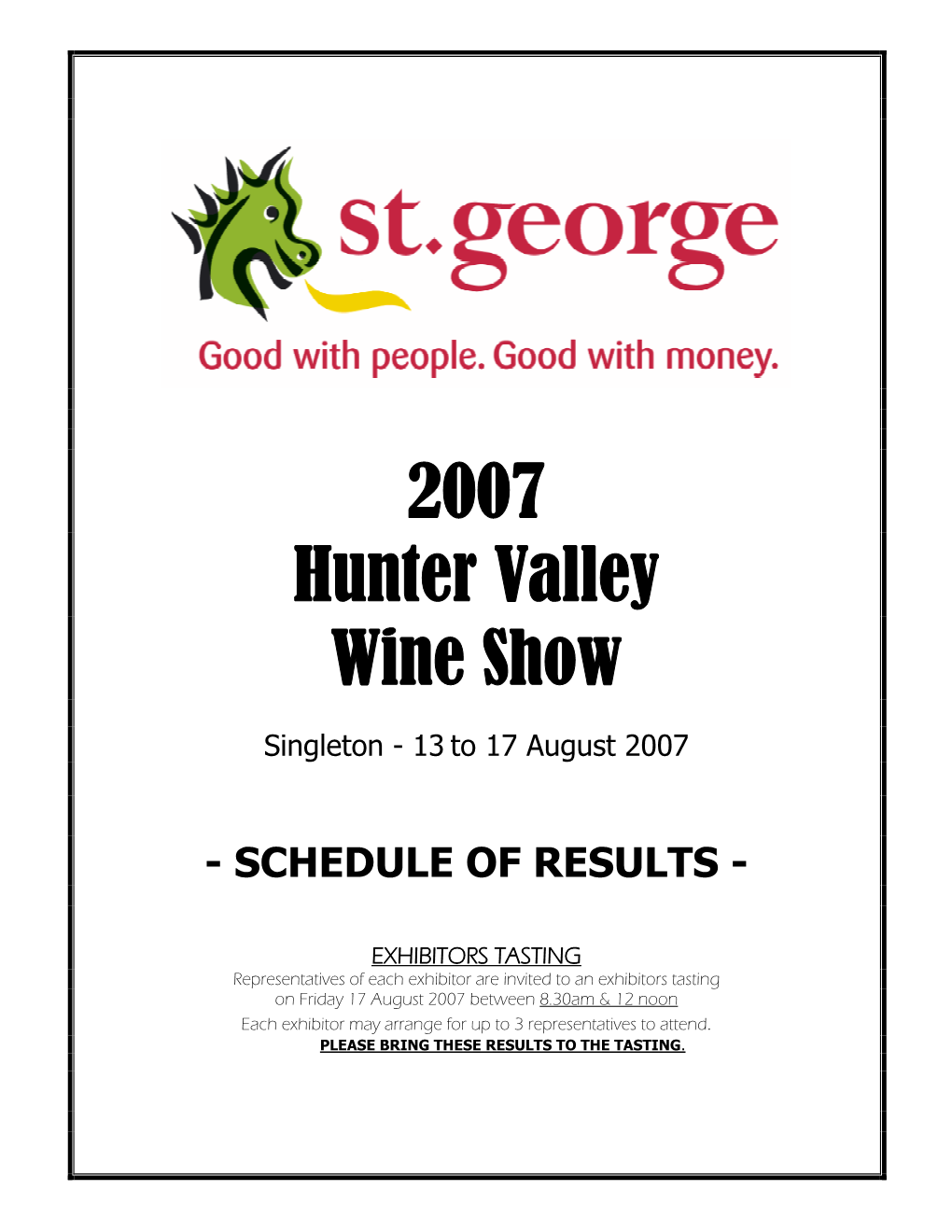2007 Hunter Valley Wine Show