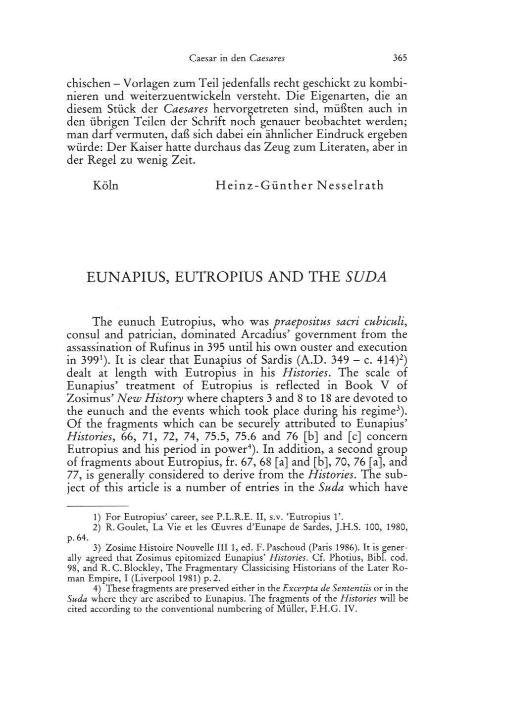 Eunapius, Eutropius and the Suda