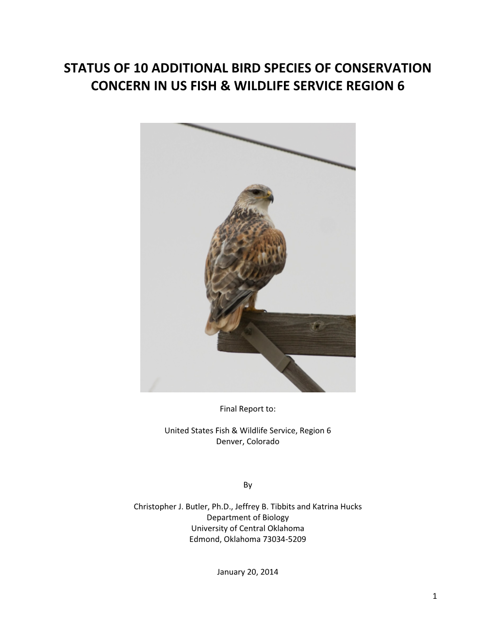 Status of 10 Bird Species of Conservation Concern, Vol. 2