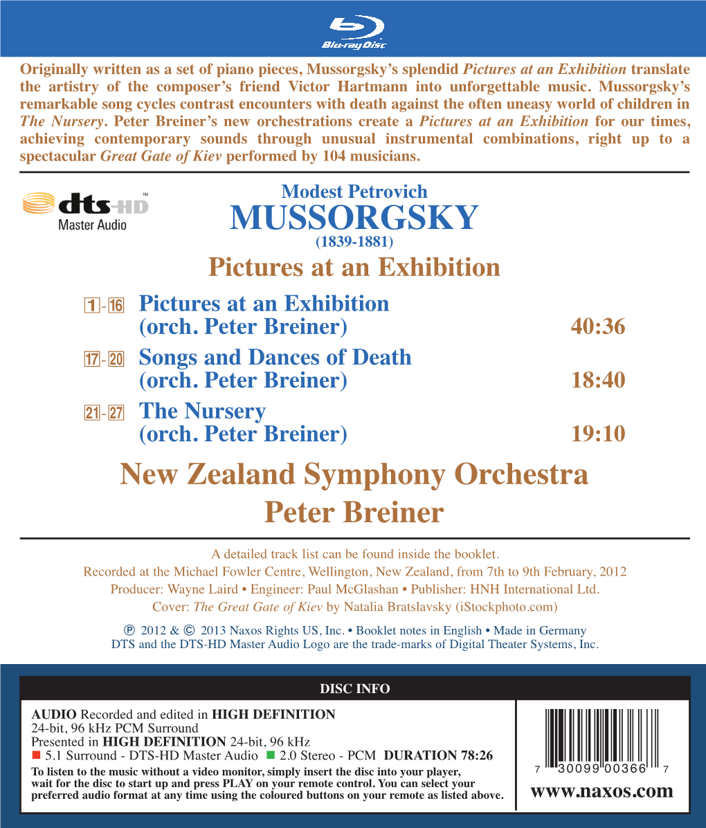 Mussorgsky NBD0036 Fb Mussorgsky 13/09/2013 09:34 Page 1