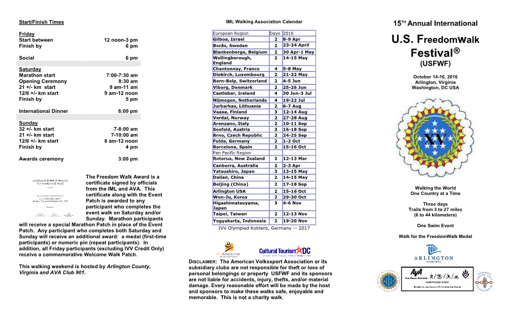 U.S. Freedomwalk Festival Flyer