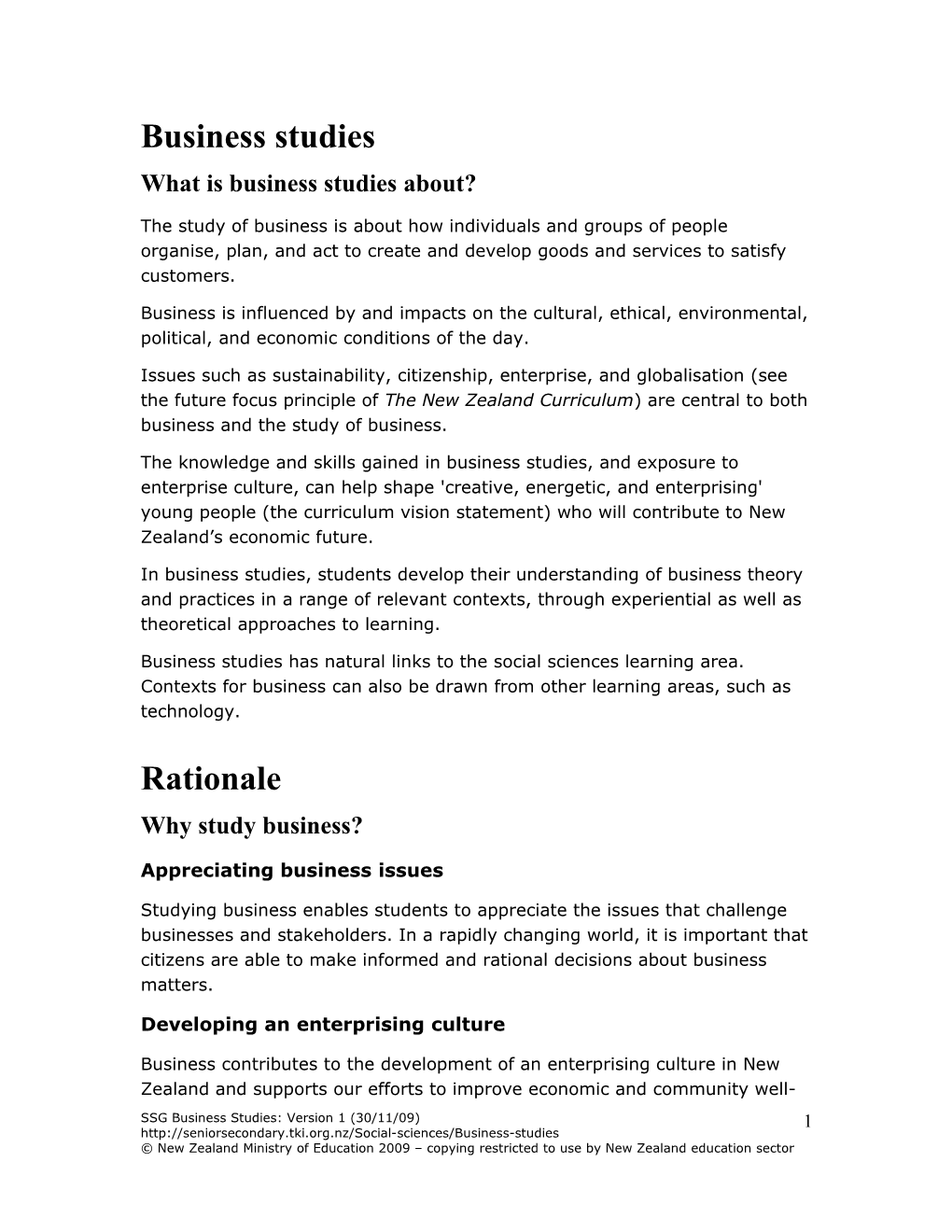 What Is Business Studies About?