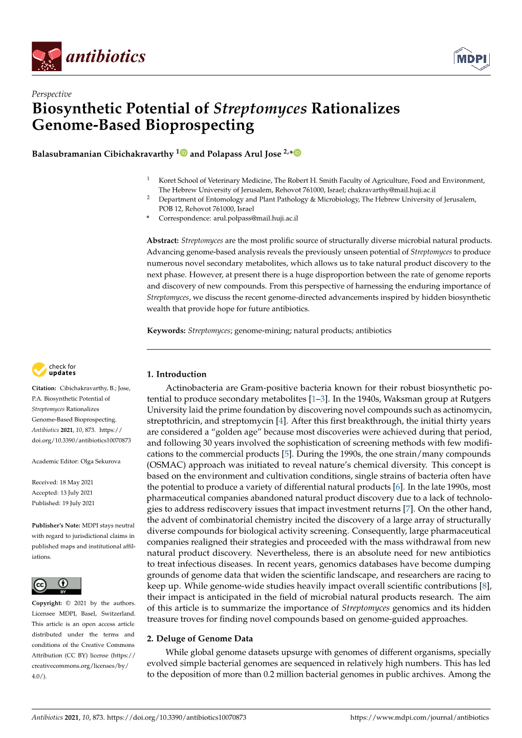 Biosynthetic Potential of Streptomyces Rationalizes Genome-Based Bioprospecting