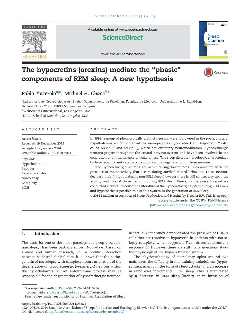 The Hypocretins (Orexins) Mediate the “Phasic” Components of REM Sleep: a New Hypothesis