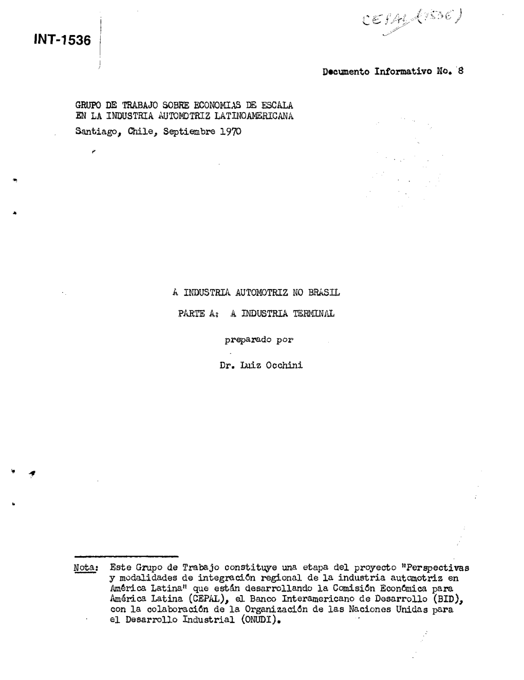 Documento Informativo No, 8 GRUPO DE TRABAJO SOBRE