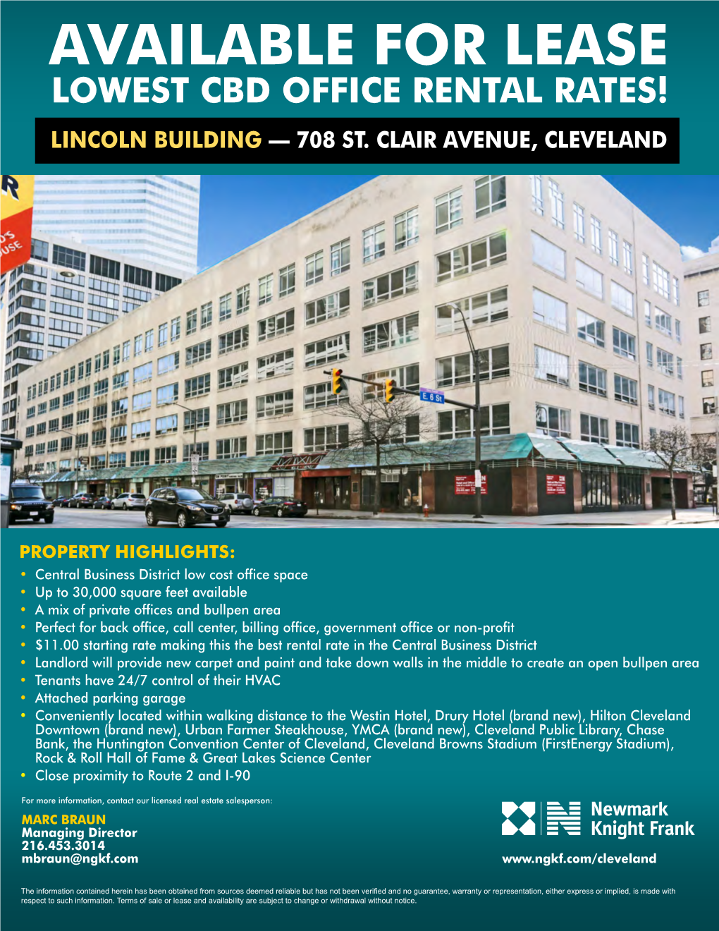 Available for Lease Lowest Cbd Office Rental Rates! Lincoln Building — 708 St