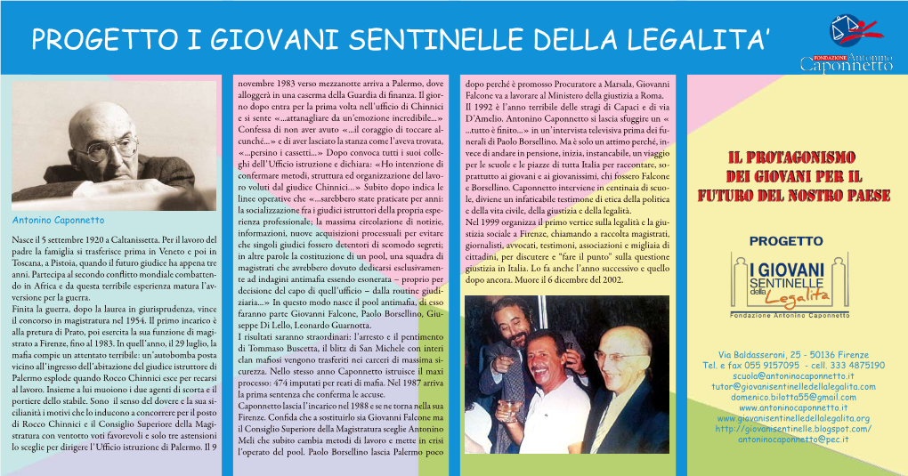 Progetto I Giovani Sentinelle Della Legalita'