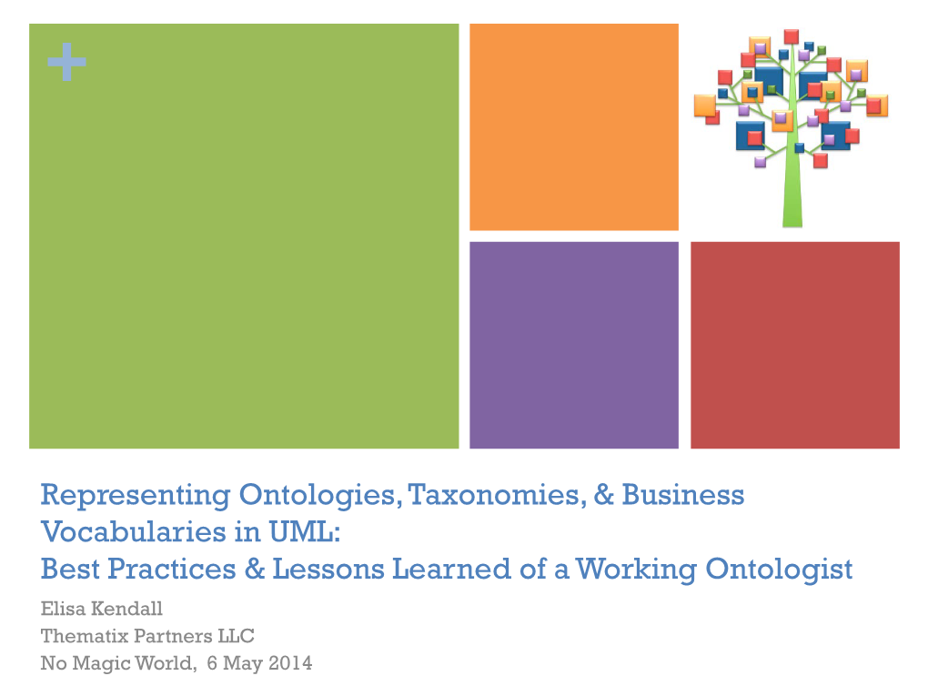 Representing Ontologies, Taxonomies, & Business Vocabularies in UML