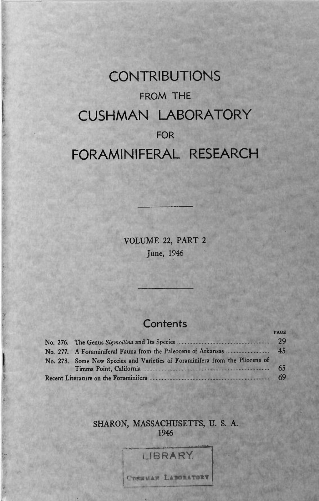 Cushman Laboratory for Foraminiferal Research