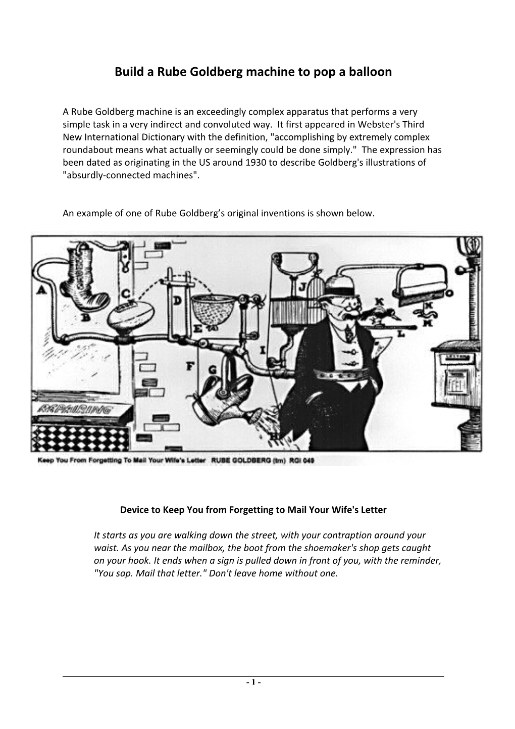 Rube Goldberg Machines