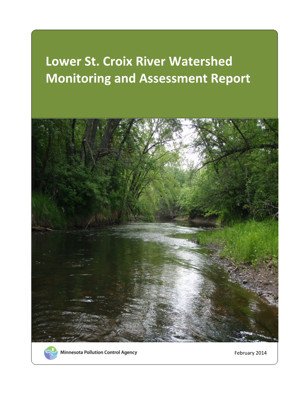 Lower St. Croix River Watershed Monitoring and Assessment Report