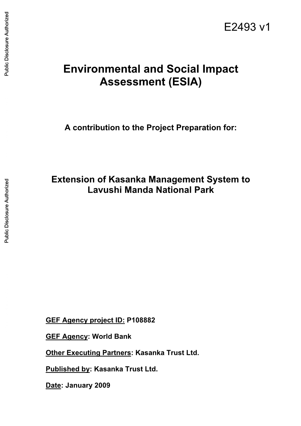 Extension of Kasanka Management System to Lavushi Manda National Park