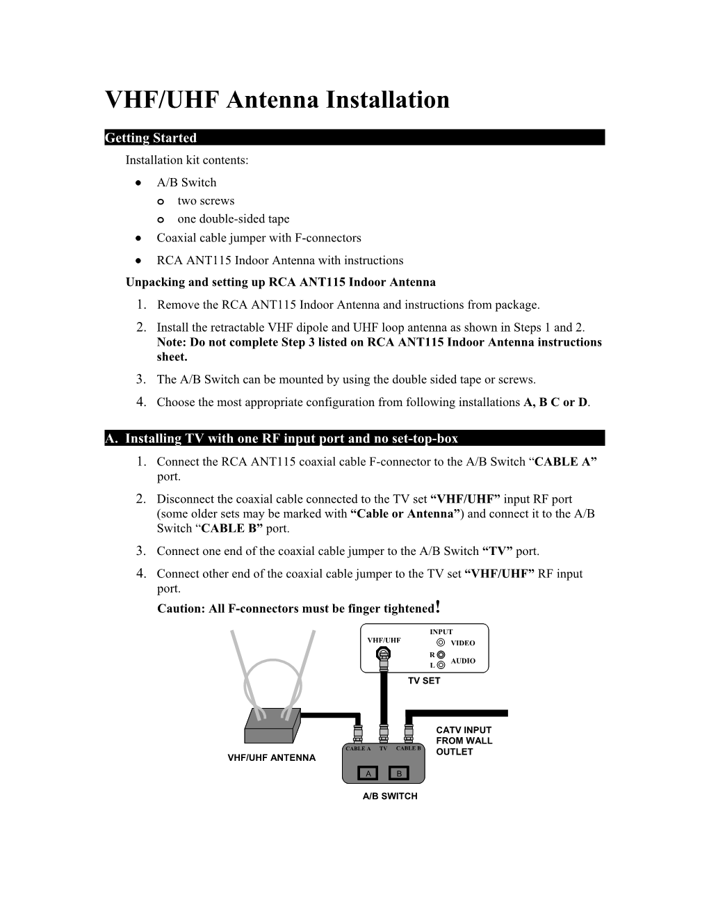 VHF/UHF Antenna Installation